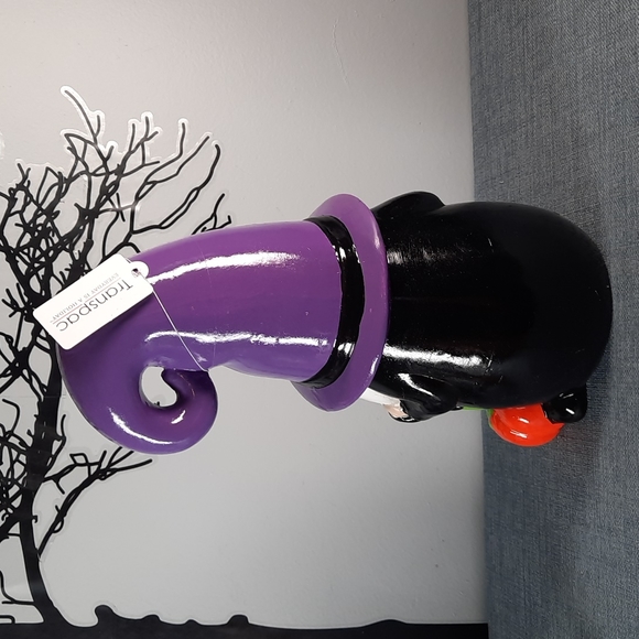 Gnome Halloween Witch Boo Ceramic Figure Figurine Statue Whimsical Fun NWT - Picture 3 of 7